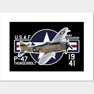 WW2 Aircraft P-47 Thunderbolt Posters and Art